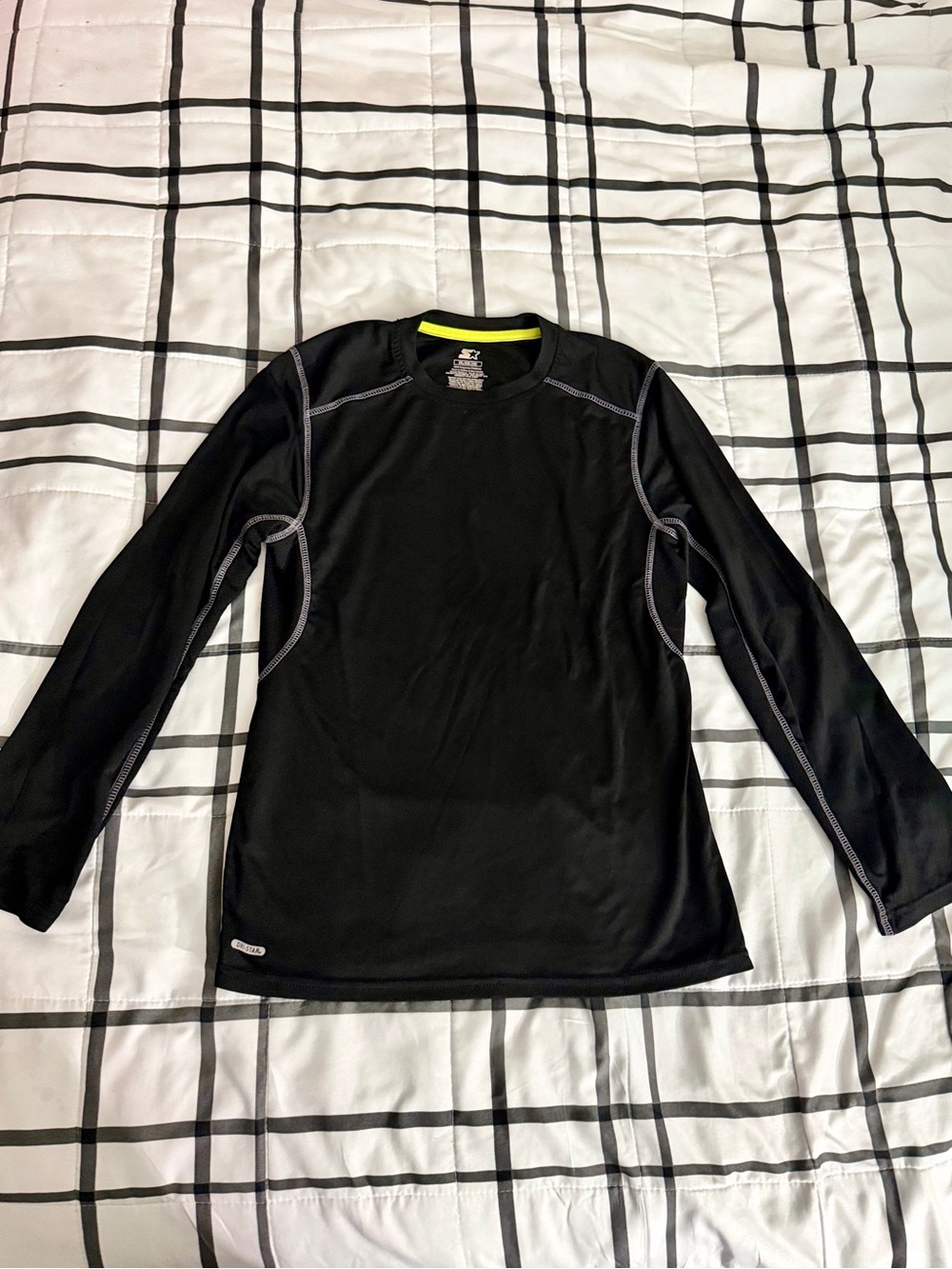 STARTER Kids Black Crewneck with Neon Yellow Trim